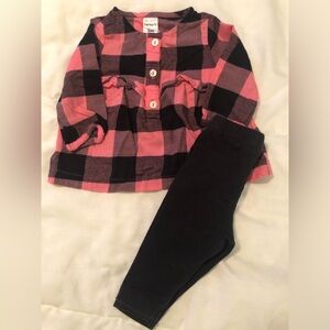 Pink/black plaid 0-3m girl’s outfit from Carter’s